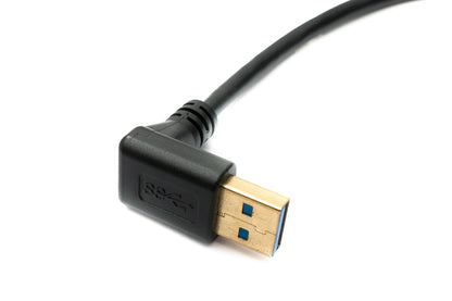 USB 3.1 Kabel 30 cm Typ C Stecker zu 3.0 A Stecker 180° U Turn Winkel aufwärts gewinkelt Adapter 5 Gbit/s 100W | System-S