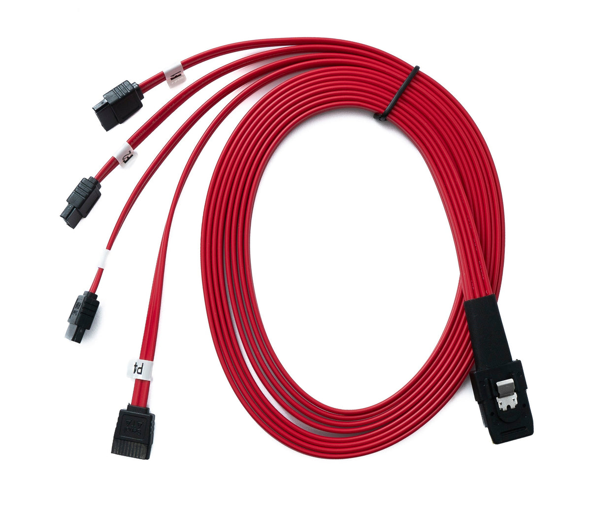 SYSTEM-S SFF-8087 cable 100 cm Mini SAS 36 pin to 4x SATA 7 pin for RAID hard drive motherboard