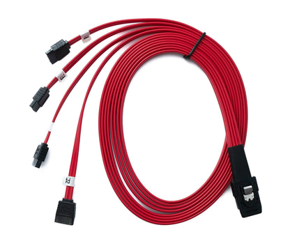 SYSTEM-S SFF-8087 cable 100 cm Mini SAS 36 pin to 4x SATA 7 pin for RAID hard drive motherboard