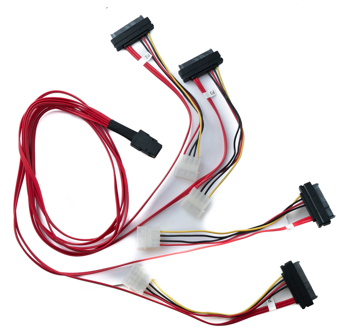SFF-8087 Kabel 100 cm Mini SAS 36 Pin zu 4x SAS 29 Pin SFF-8482 für RAID Festplatte Motherboard | System-S