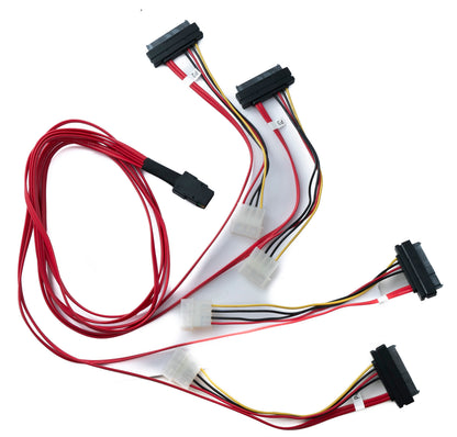 SFF-8087 Kabel 100 cm Mini SAS 36 Pin zu 4x SAS 29 Pin SFF-8482 für RAID Festplatte Motherboard | System-S