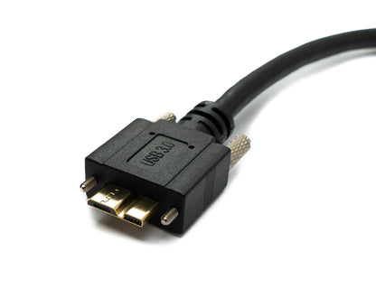 USB 3.0 Kabel 30 cm Micro B Stecker zu 3.0 Typ A Stecker Panel Mount Schraube Adapter 5 Gbit/s 100W | System-S