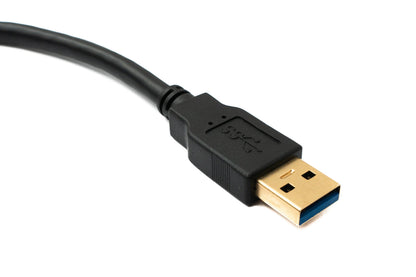 USB 3.0 Kabel 30 cm Micro B Stecker zu 3.0 Typ A Stecker Panel Mount Schraube Adapter 5 Gbit/s 100W | System-S