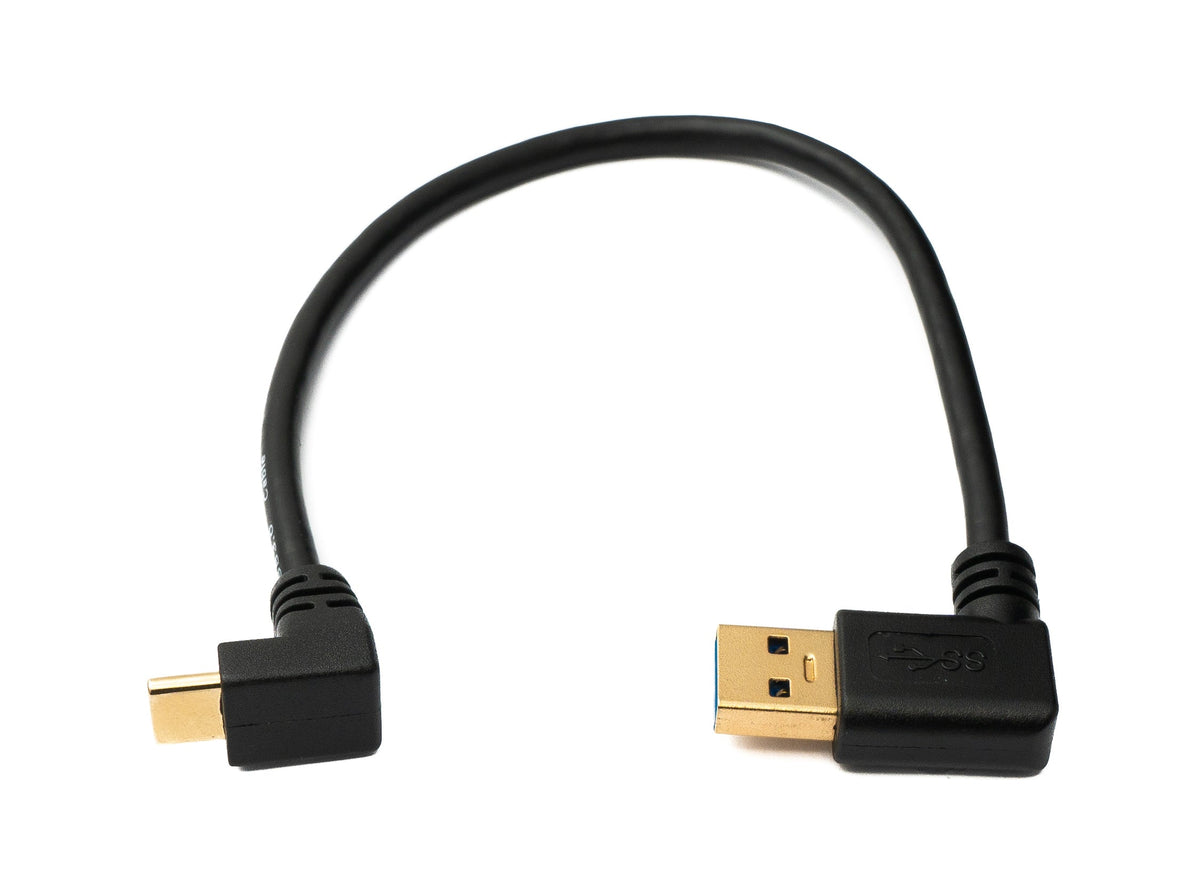 SYSTEM-S USB 3.1 cable 20 cm Type C male to 3.0 A male up down right angled 5 Gbit/s 100W
