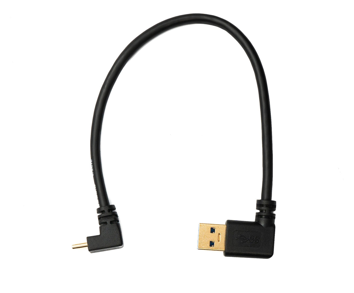 SYSTEM-S USB 3.1 cable 20 cm Type C male to 3.0 A male up down right angled 5 Gbit/s 100W