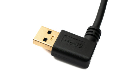 SYSTEM-S USB 3.1 cable 20 cm Type C male to 3.0 A male up down right angled 5 Gbit/s 100W