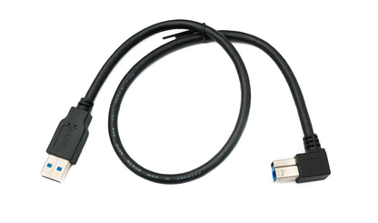 SYSTEM-S USB 3.0 cable 50 cm type B male to A male angled down angled 5 Gbit/s 100W in black