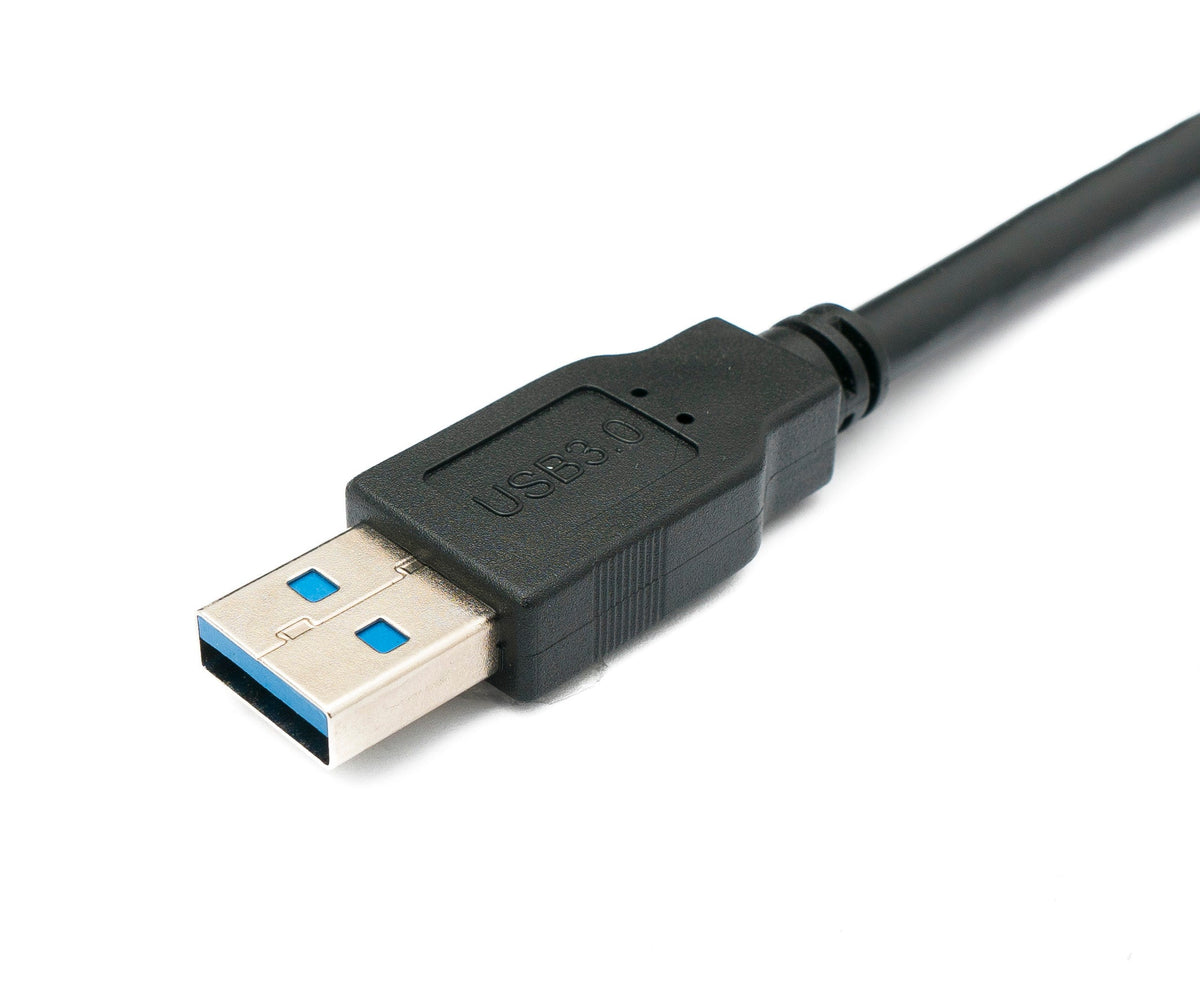 SYSTEM-S USB 3.0 cable 50 cm type B male to A male angled down angled 5 Gbit/s 100W in black