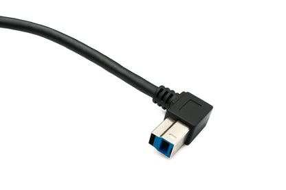 SYSTEM-S USB 3.0 cable 50 cm type B male to A male angled down angled 5 Gbit/s 100W in black