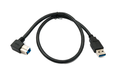 SYSTEM-S USB 3.0 cable 50 cm type B male to A male angled up angled 5 Gbit/s 100W in black