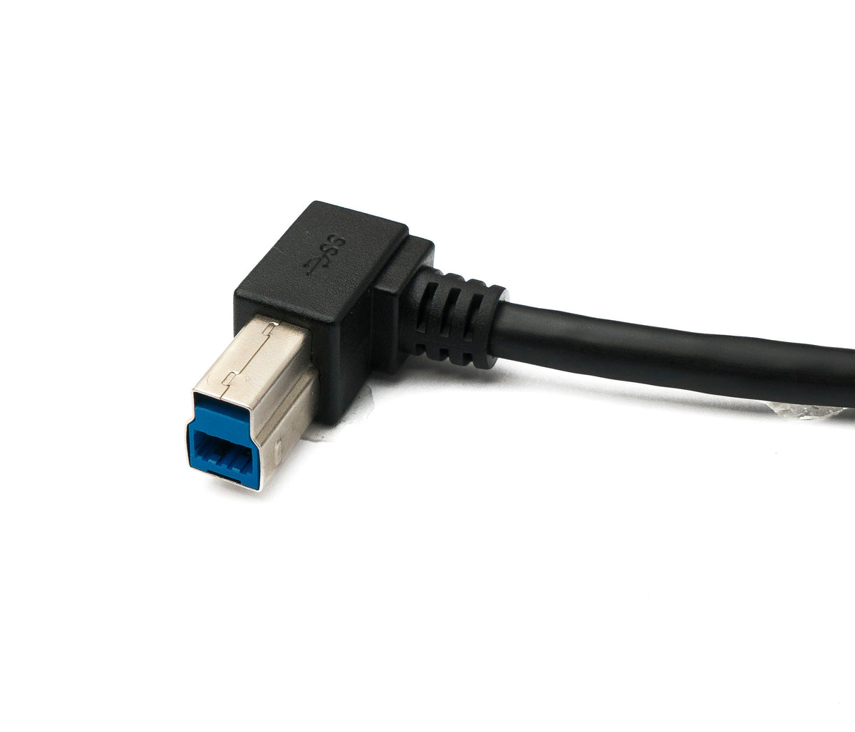 SYSTEM-S USB 3.0 cable 50 cm type B male to A male right angled 5 Gbit/s 100W in black