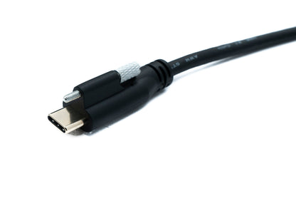 USB 3.1 Gen 2 Kabel 100 cm Typ C Stecker zu Stecker Single Screw Winkel Left Right 10 Gbit/s 100W | System-S