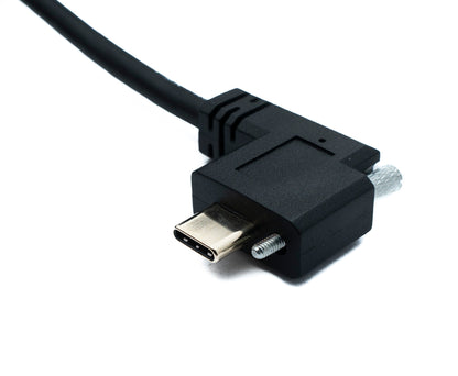 USB 3.1 Gen 2 Kabel 100 cm Typ C Stecker zu Stecker Single Screw Winkel Left Right 10 Gbit/s 100W | System-S