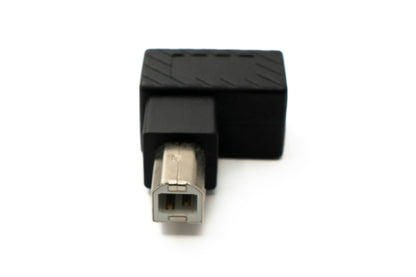 SYSTEM-S USB 2.0 adapter type B male to female left angled cable in black