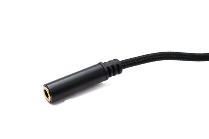 Audio USB Kabel 100 cm 3,5mm Klinke Buchse zu 2.0 Typ A Stecker AUX geflochten Schwarz | System-S
