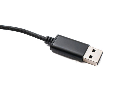 Audio USB Kabel 100 cm 3,5mm Klinke Buchse zu 2.0 Typ A Stecker AUX geflochten Schwarz | System-S