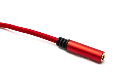 SYSTEM-S Audio USB Cable 100 cm 3.5 mm jack socket to 2.0 Type A plug AUX braided red