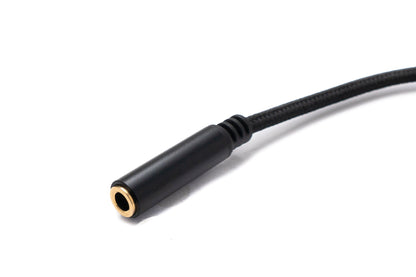 Audio USB Kabel 20 cm 3,5mm Klinke Buchse zu 2.0 Typ A Stecker AUX geflochten Schwarz | System-S