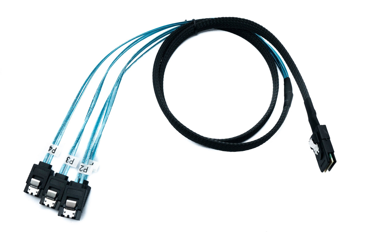 SYSTEM-S SFF-8087 cable 100 cm Mini SAS 36 pin to 4x SATA 7 pin for RAID hard drive motherboard