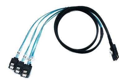 SYSTEM-S SFF-8087 cable 100 cm Mini SAS 36 pin to 4x SATA 7 pin for RAID hard drive motherboard