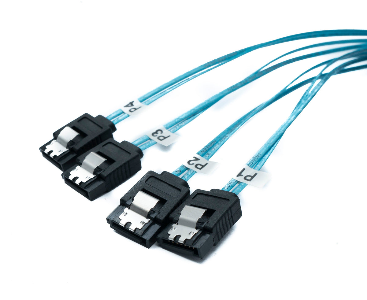 SYSTEM-S SFF-8087 cable 100 cm Mini SAS 36 pin to 4x SATA 7 pin for RAID hard drive motherboard