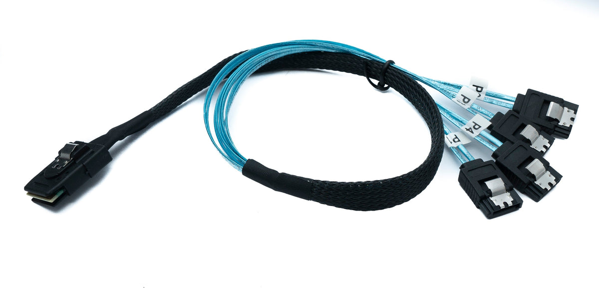 SYSTEM-S SFF-8087 cable 50 cm Mini SAS 36 pin to 4x SATA 7 pin for RAID hard drive motherboard