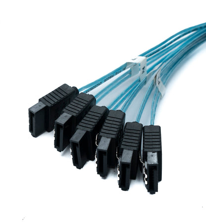 SYSTEM-S SFF-8087 cable 100 cm 6x SATA 7 pin male to 6x male for RAID hard drive motherboard