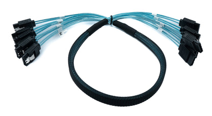 SYSTEM-S SFF-8087 cable 50 cm 6x SATA 7 pin male to 6x male for RAID hard drive motherboard
