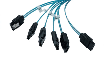SYSTEM-S SFF-8087 cable 50 cm 6x SATA 7 pin male to 6x male for RAID hard drive motherboard