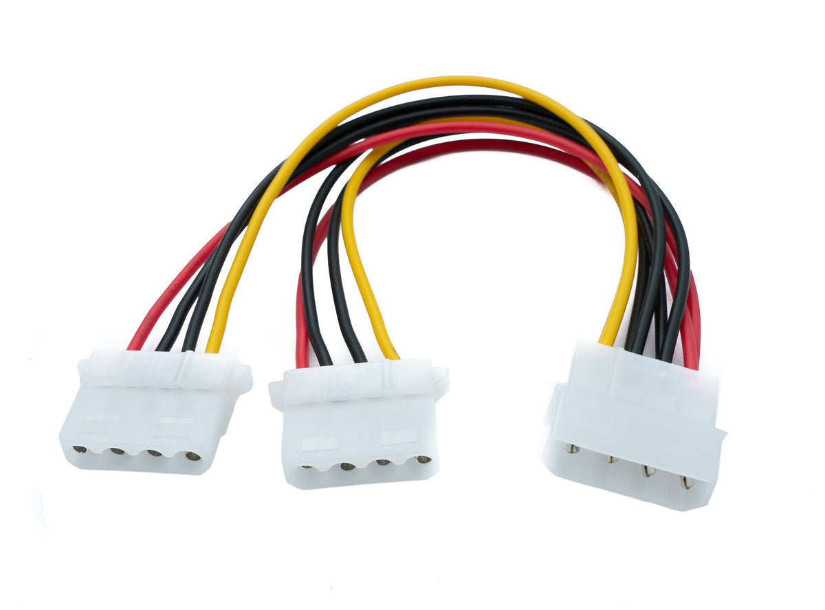 Y Molex Kabel 20 cm LP4 IDE 4Pin Stecker zu 2x Buchse Splitter | System-S