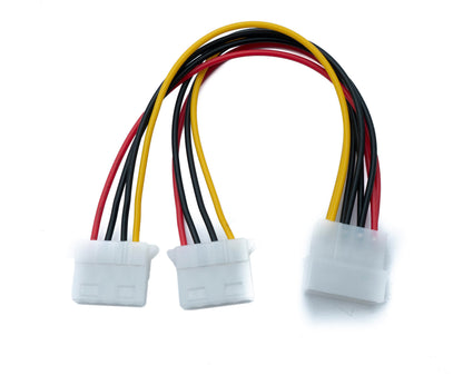 Y Molex Kabel 20 cm LP4 IDE 4Pin Stecker zu 2x Buchse Splitter | System-S