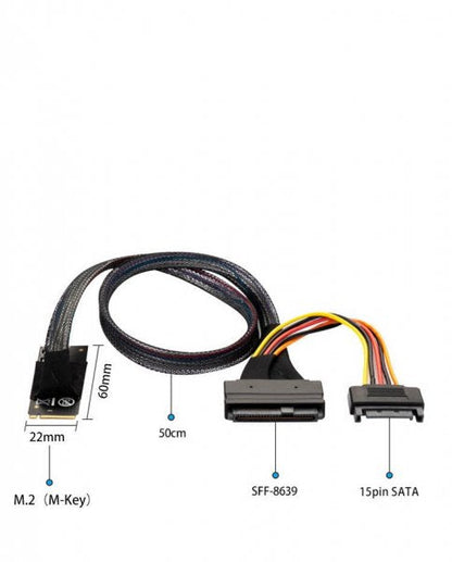 SYSTEM-S M.2 cable 100 cm M-Key to U.2 SFF-8639 NVMe adapter for SSD hard drive motherboard