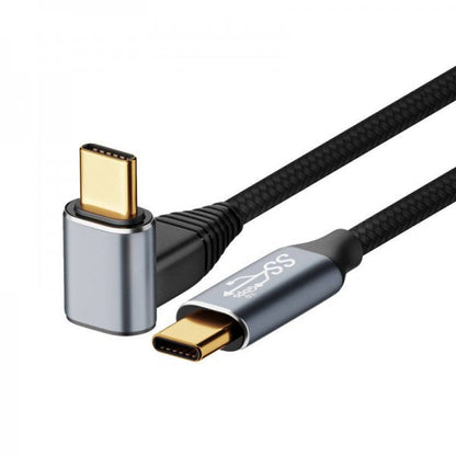 SYSTEM-S USB 3.1 Gen 2 Type C cable 100 cm male to male 10 Gbit/s 100W angle