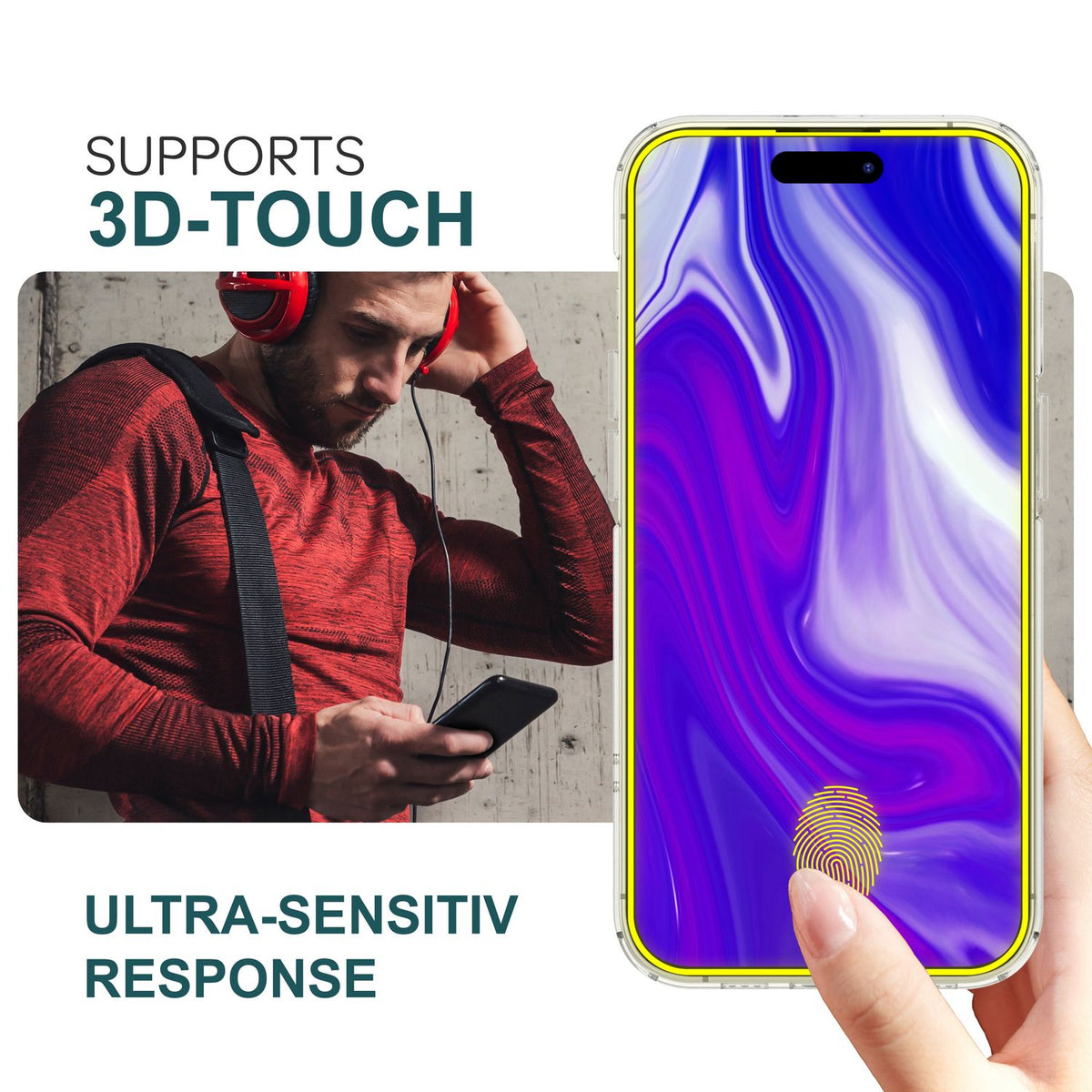 NALIA 2x Schutzglas & 1x Schablone - Set kompatibel mit iPhone 15 Pro Glas, 9H Full-Screen Glasfolie [Case-Friendly], Applikator, einfache Installation, Transparenter Displayschutz mit schwarzem Rand