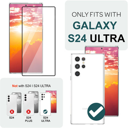 NALIA 2x Schutzglas für Samsung Galaxy S24 Ultra – Montagerahmen & 9H Full-Screen – ARMORGLASSX PRO (Glasfolie Transparent & Case-Friendly) – Marke aus Berlin