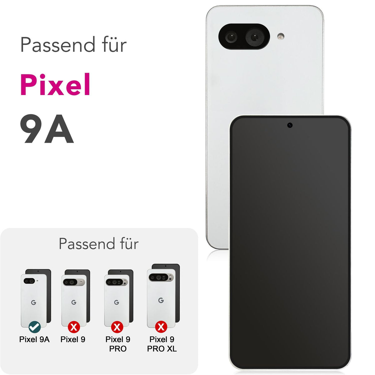 NALIA Blickschutzglas für Google Pixel 9a – Härte 9H & Robust – ANTISPYX (Privacy Full-Cover) – Marke aus Berlin