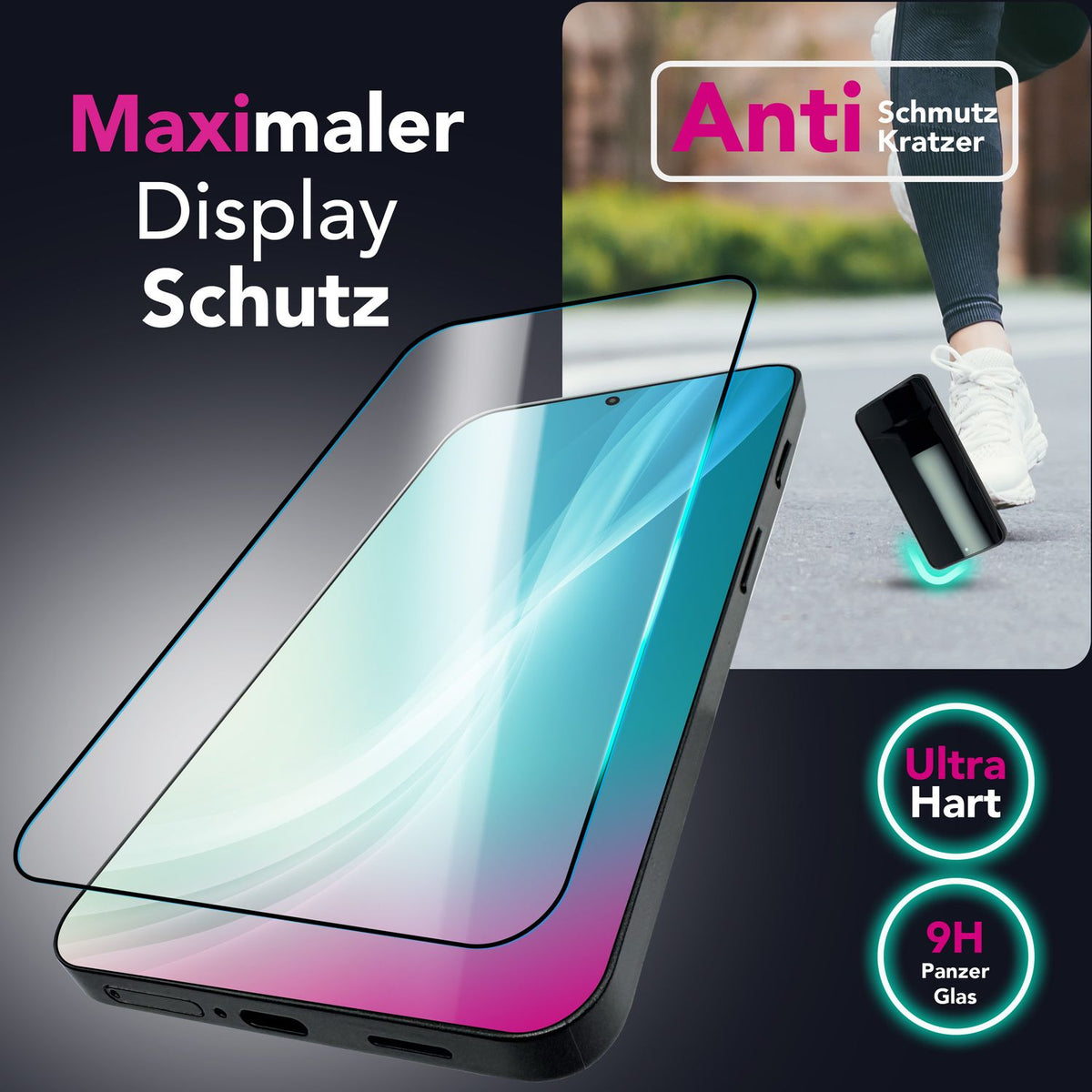 NALIA 2x Schutzglas für Samsung Galaxy A36 / A56 – Full-Screen Schutz 9H & Hüllenfreundlich – ARMORGLASSX (Display Glasfolie Transparent & 9H Härte) – Marke aus Berlin