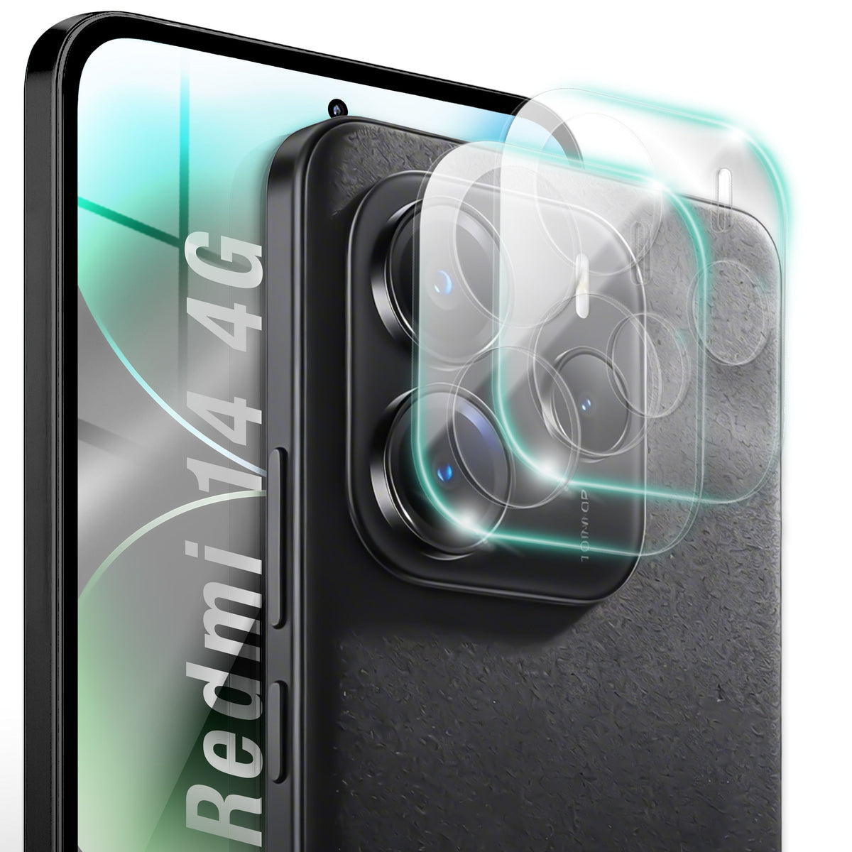 NALIA 2x Kameraschutzglas für Xiaomi Redmi Note 14 4G – Linsenschutz 9H & Case-Friendly – FOCUS.X2 MAX (HD-Echtglas Transparent) – Marke aus Berlin