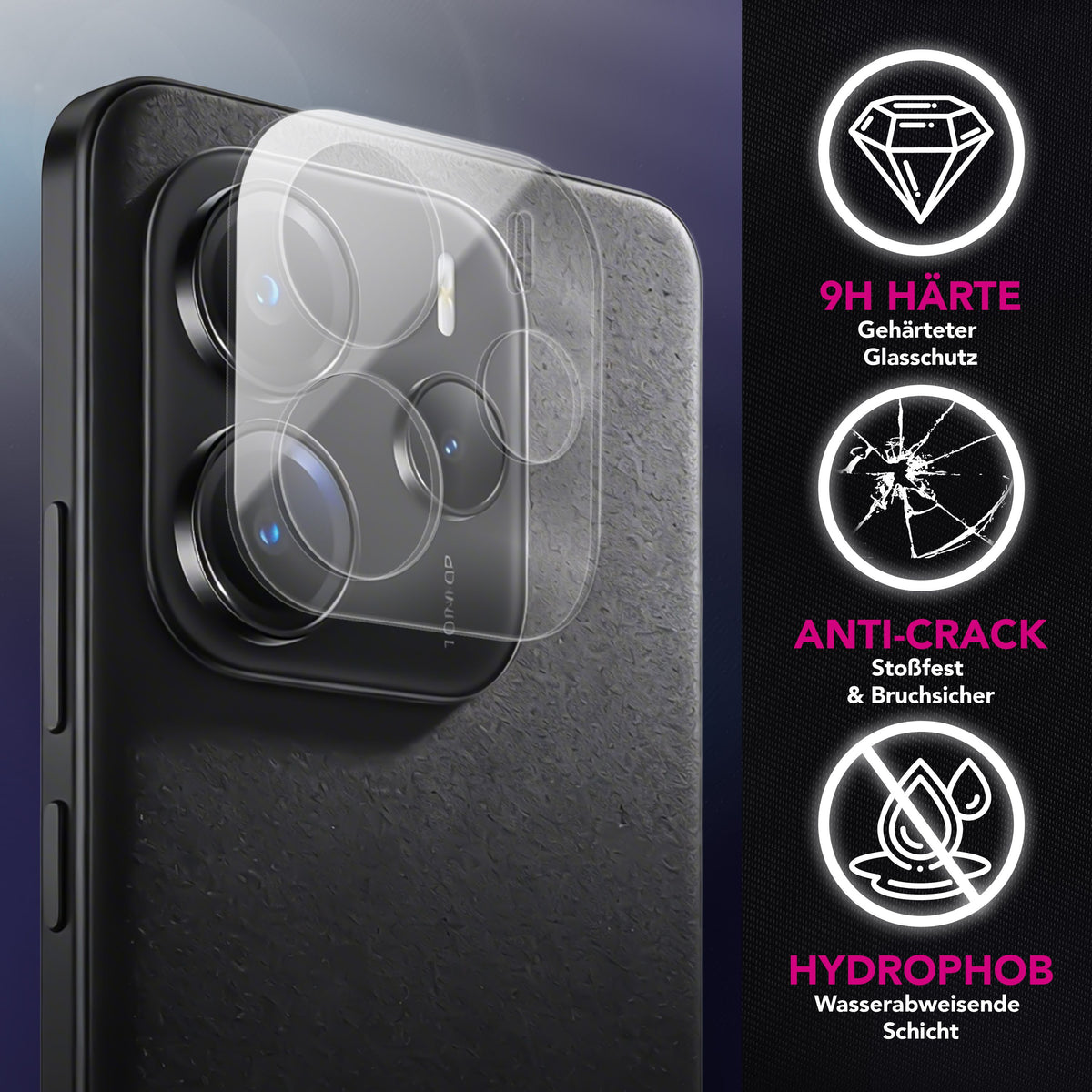 NALIA 2x Kameraschutzglas für Xiaomi Redmi Note 14 4G – Linsenschutz 9H & Case-Friendly – FOCUS.X2 MAX (HD-Echtglas Transparent) – Marke aus Berlin