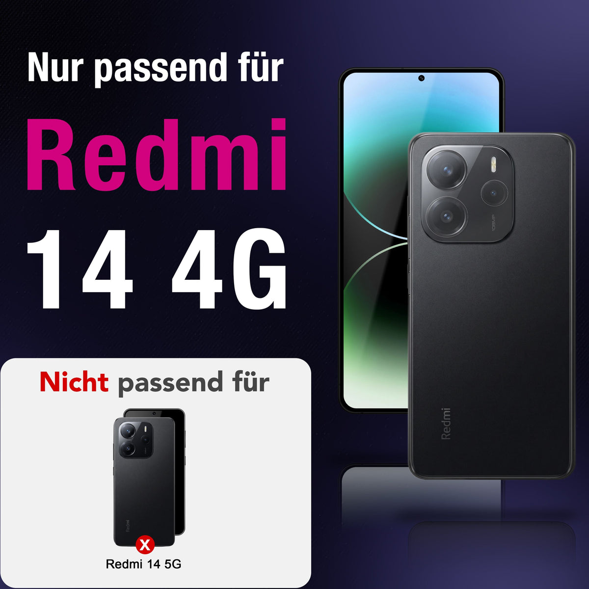 NALIA 2x Kameraschutzglas für Xiaomi Redmi Note 14 4G – Linsenschutz 9H & Case-Friendly – FOCUS.X2 MAX (HD-Echtglas Transparent) – Marke aus Berlin