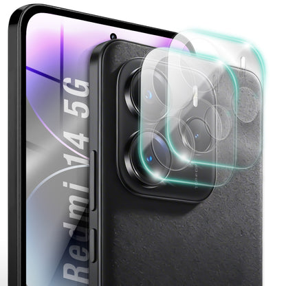 NALIA 2x Kameraschutzglas für Xiaomi Redmi Note 14 5G – Linsenschutz 9H & Case-Friendly – FOCUS.X2 MAX (HD-Echtglas Transparent) – Marke aus Berlin