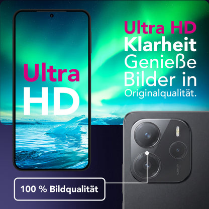 NALIA 2x Kameraschutzglas für Xiaomi Redmi Note 14 5G – Linsenschutz 9H & Case-Friendly – FOCUS.X2 MAX (HD-Echtglas Transparent) – Marke aus Berlin