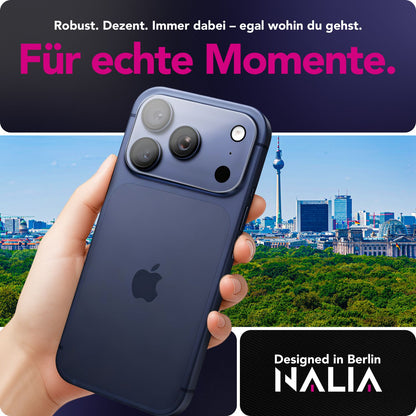 NALIA 2x Kameraschutzglas für iPhone 17 Pro – Linsenschutz 9H & Case-Friendly – FOCUS.X2 MAX (HD-Echtglas Transparent) – Marke aus Berlin