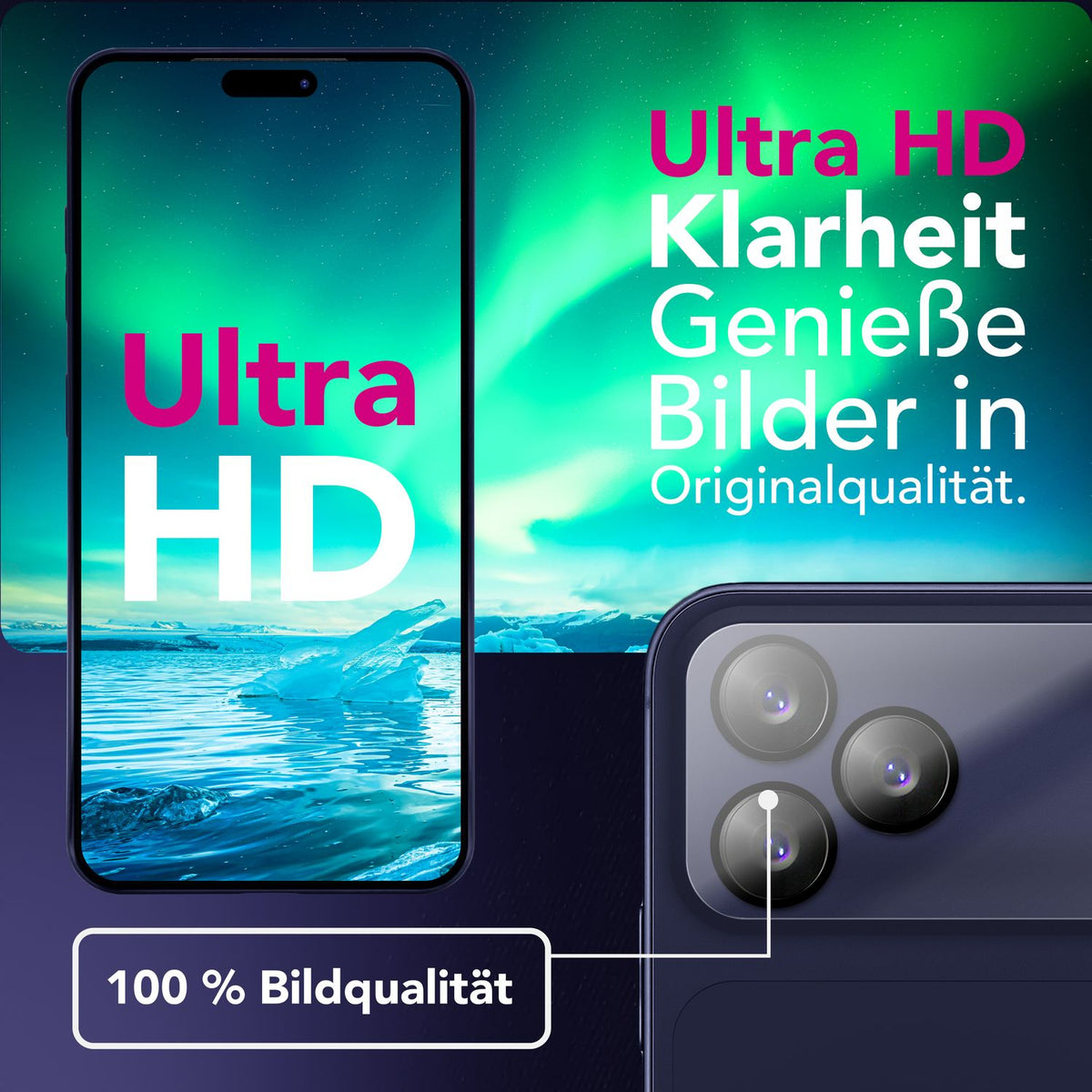 NALIA 2x Kameraschutzglas für iPhone 17 Pro – Linsenschutz 9H & Case-Friendly – FOCUS.X2 MAX (HD-Echtglas Transparent) – Marke aus Berlin