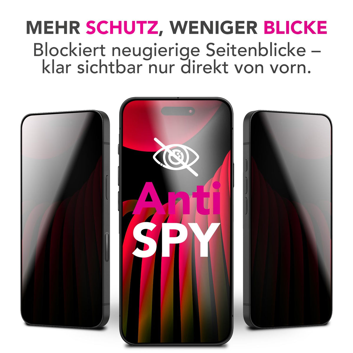 NALIA AntiSpyX passend für Apple iPhone 18 Pro / 17 Pro Glas (Diskreter Blickschutz), Privacy Schutzglas mit 9H Härte, Anti-Spy Sichtschutz, Robust, Touch-sensitiv, Blasenfrei, Oleophob, Hüllen-freundlich