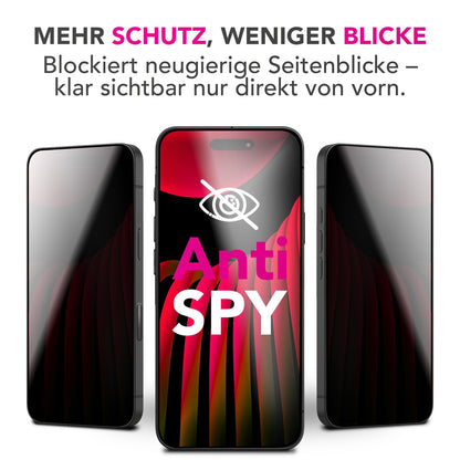 NALIA AntiSpyX passend für Apple iPhone 18 Pro / 17 Pro Glas (Diskreter Blickschutz), Privacy Schutzglas mit 9H Härte, Anti-Spy Sichtschutz, Robust, Touch-sensitiv, Blasenfrei, Oleophob, Hüllen-freundlich