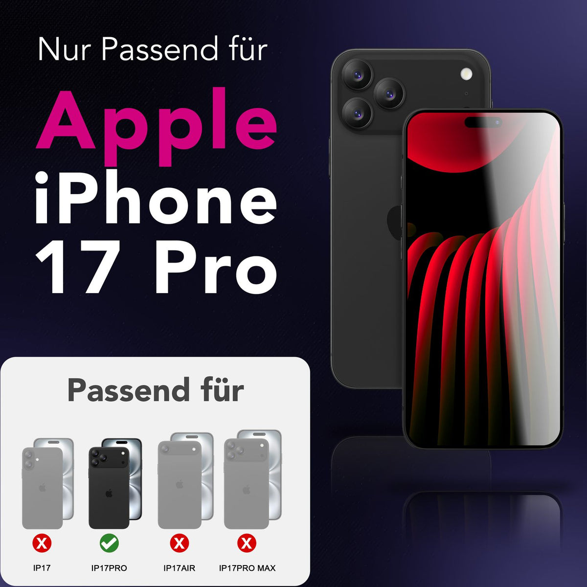 NALIA AntiSpyX passend für Apple iPhone 18 Pro / 17 Pro Glas (Diskreter Blickschutz), Privacy Schutzglas mit 9H Härte, Anti-Spy Sichtschutz, Robust, Touch-sensitiv, Blasenfrei, Oleophob, Hüllen-freundlich