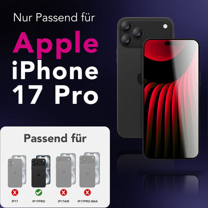 NALIA AntiSpyX passend für Apple iPhone 18 Pro / 17 Pro Glas (Diskreter Blickschutz), Privacy Schutzglas mit 9H Härte, Anti-Spy Sichtschutz, Robust, Touch-sensitiv, Blasenfrei, Oleophob, Hüllen-freundlich