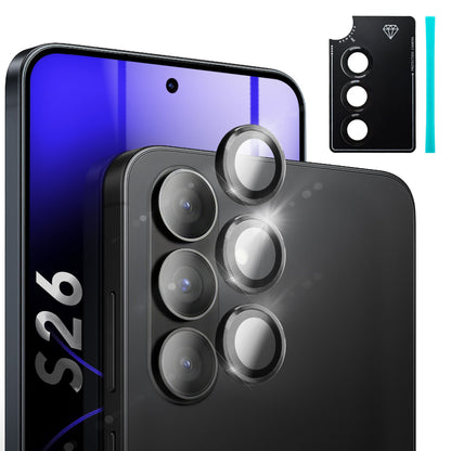 NALIA Glas Kameraschutzringe für Samsung Galaxy S26 – Linsenschutz & Case Friendly – FOCUS.PRO CLX (9H Härtegrad & Montagerahmen) – Marke aus Berlin