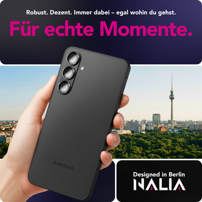 NALIA Glas Kameraschutzringe für Samsung Galaxy S26 – Linsenschutz & Case Friendly – FOCUS.PRO CLX (9H Härtegrad & Montagerahmen) – Marke aus Berlin